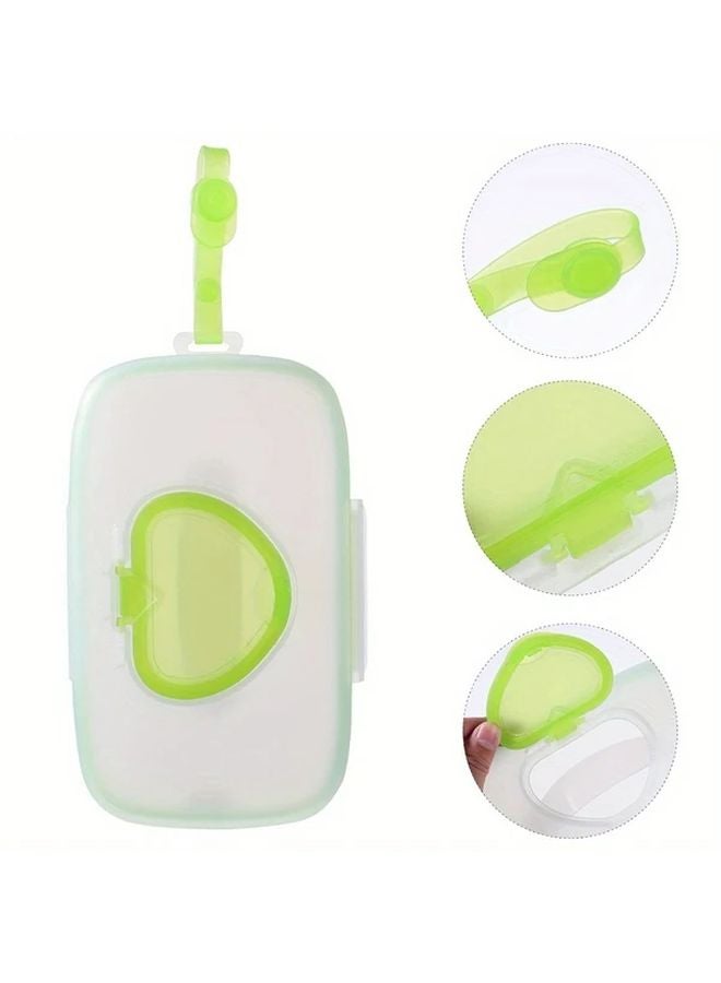 موزع المناديل المبللة المحمول مع غطاء شفاف على شكل قلب ومقبض مريح باللون الوردي - Image 3